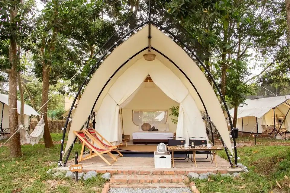 The Nest glamping tent at Suka Camping